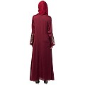 A-line abaya with Resham embroidery work- Maroon